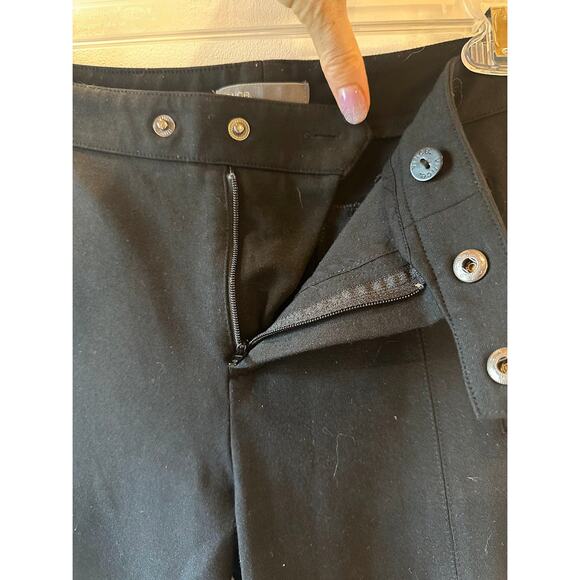 VINCE. Black Snap Zip Closure Faux Zip Front Pockets Straight Cigarette Pants 8 - Picture 5 of 10